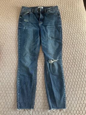 Studio Blue Women's Dark Blue Skinny Distressed Jeans